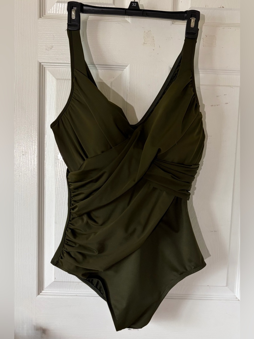 Miraclesuit Olive Green One-Piece Swimsuit Sz 18W